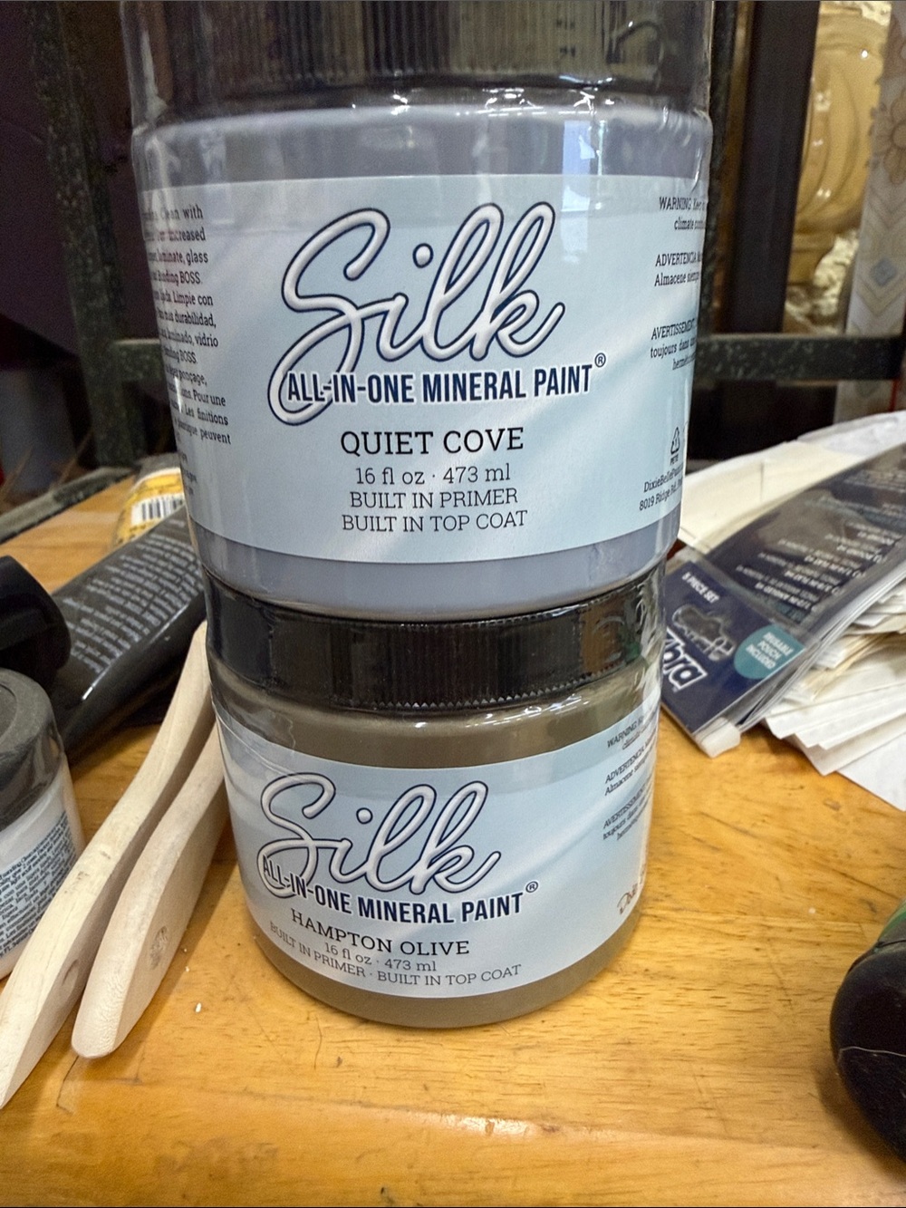 PRIVATE LISTING - Silk All-In-One Mineral Paint - Quiet Cove & Hampton Olive